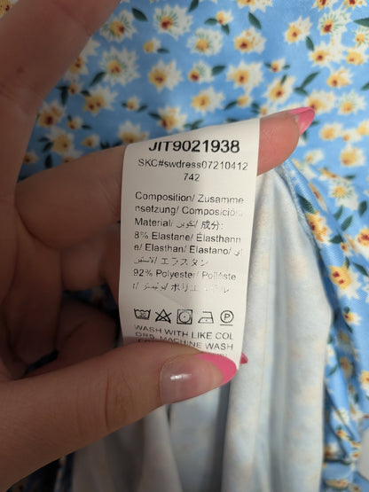 Robe à fleurs bleu - SHEIN - M
