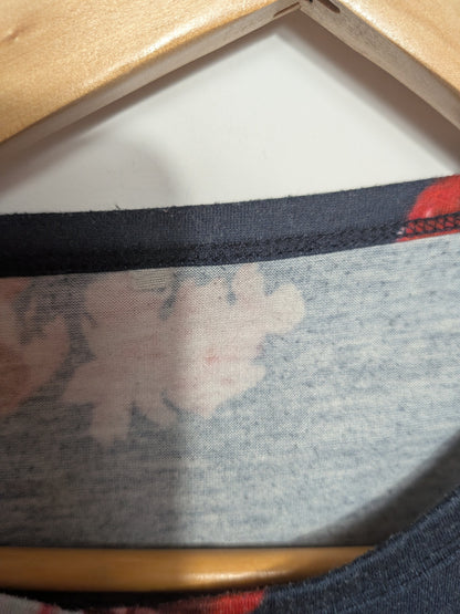 Haut floral avec manches en dentelle - Inconnu - Taille manquante