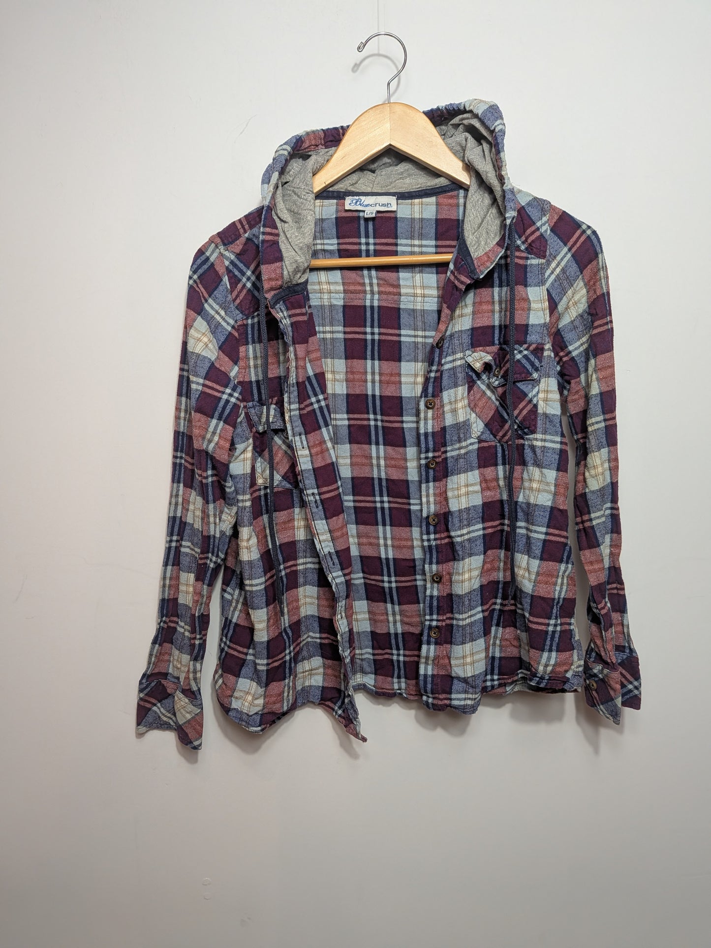 Chemise à capuchon à carreaux - Bluecrush - L