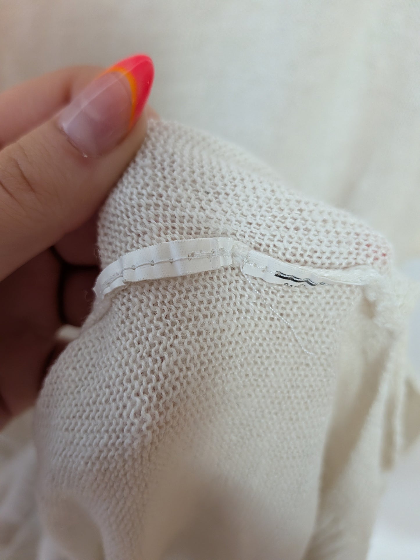 T-shirt tricot crème V - Inconnu - Taille manquante