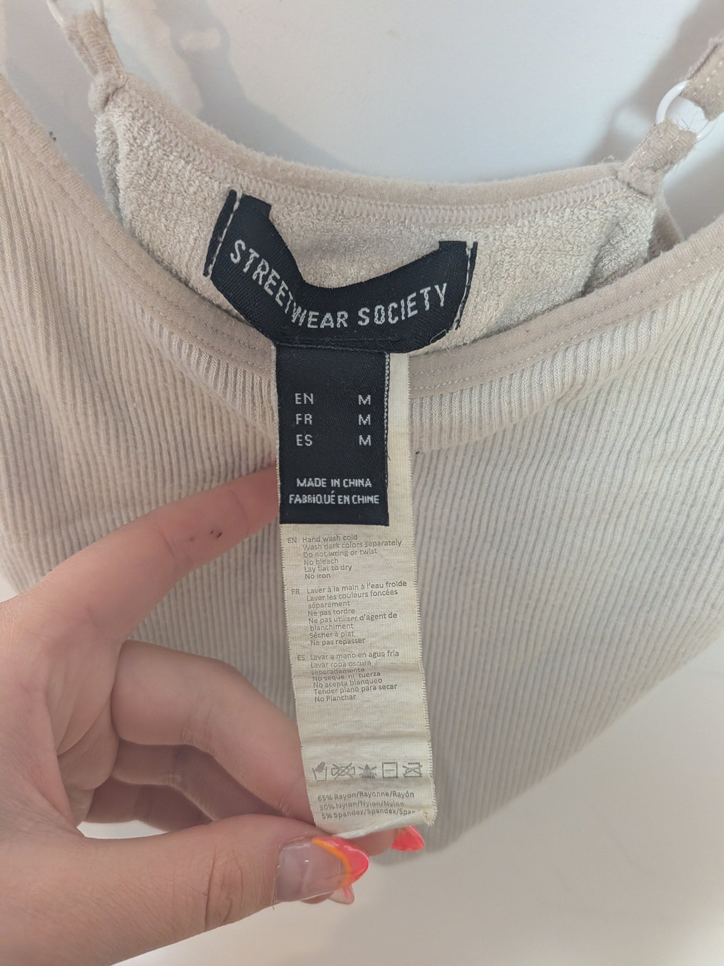 Camisole courte nervurée beige - STREETWEAR SOCIETY - M