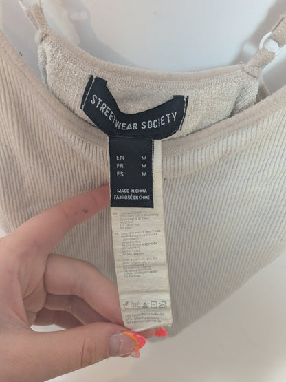 Camisole courte nervurée beige - STREETWEAR SOCIETY - M