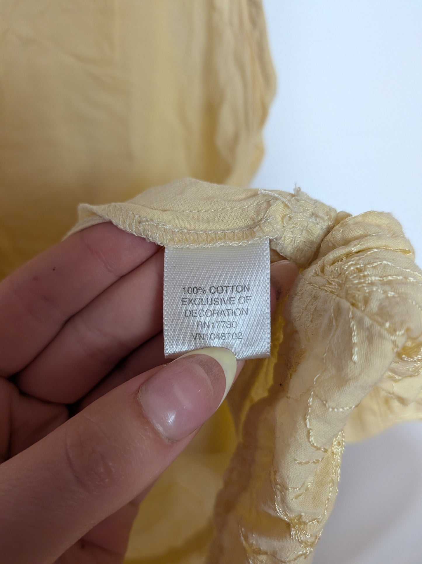 Blouse brodée en coton jaune pastel - Xhilaration - M