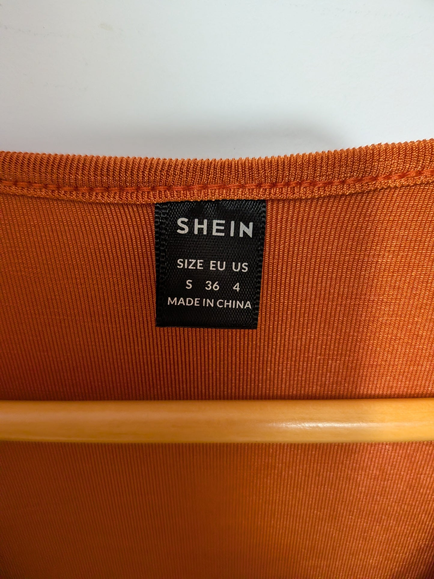 Robe longue ajourée manches longues rouille - SHEIN - S