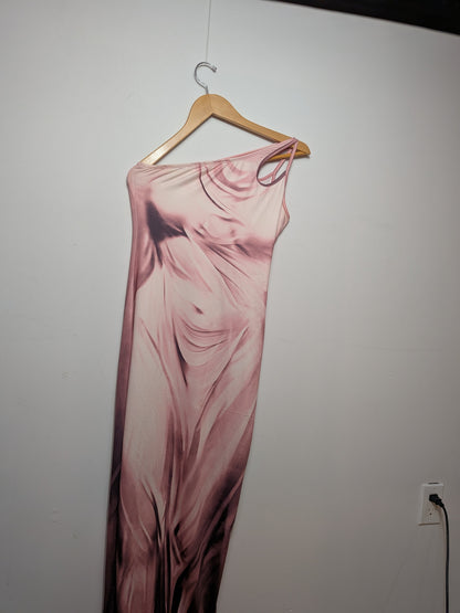 Robe asymétrique imprimé marbre drapé - SHEIN - S