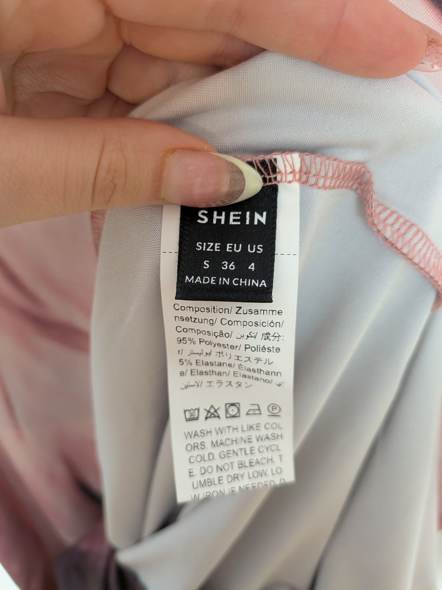 Robe asymétrique imprimé marbre drapé - SHEIN - S