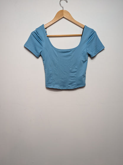 Haut court encolure carrée bleu - FOREVER 21 - S