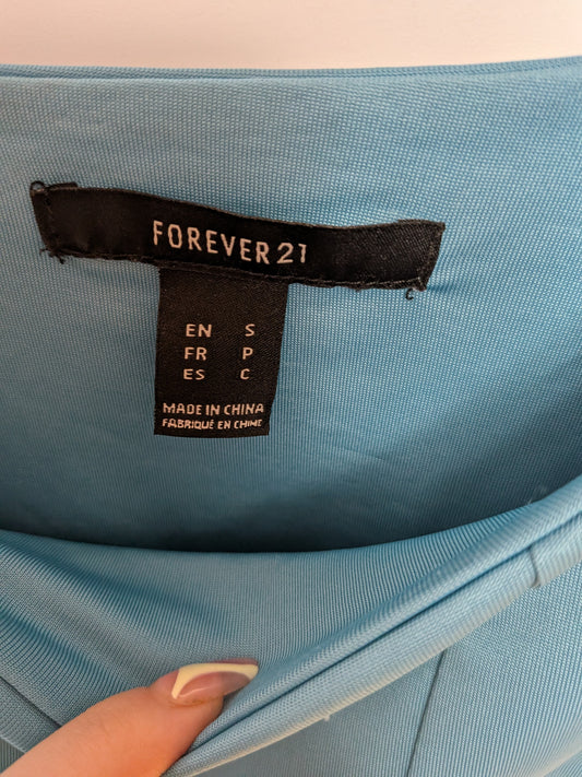 Haut court encolure carrée bleu - FOREVER 21 - S
