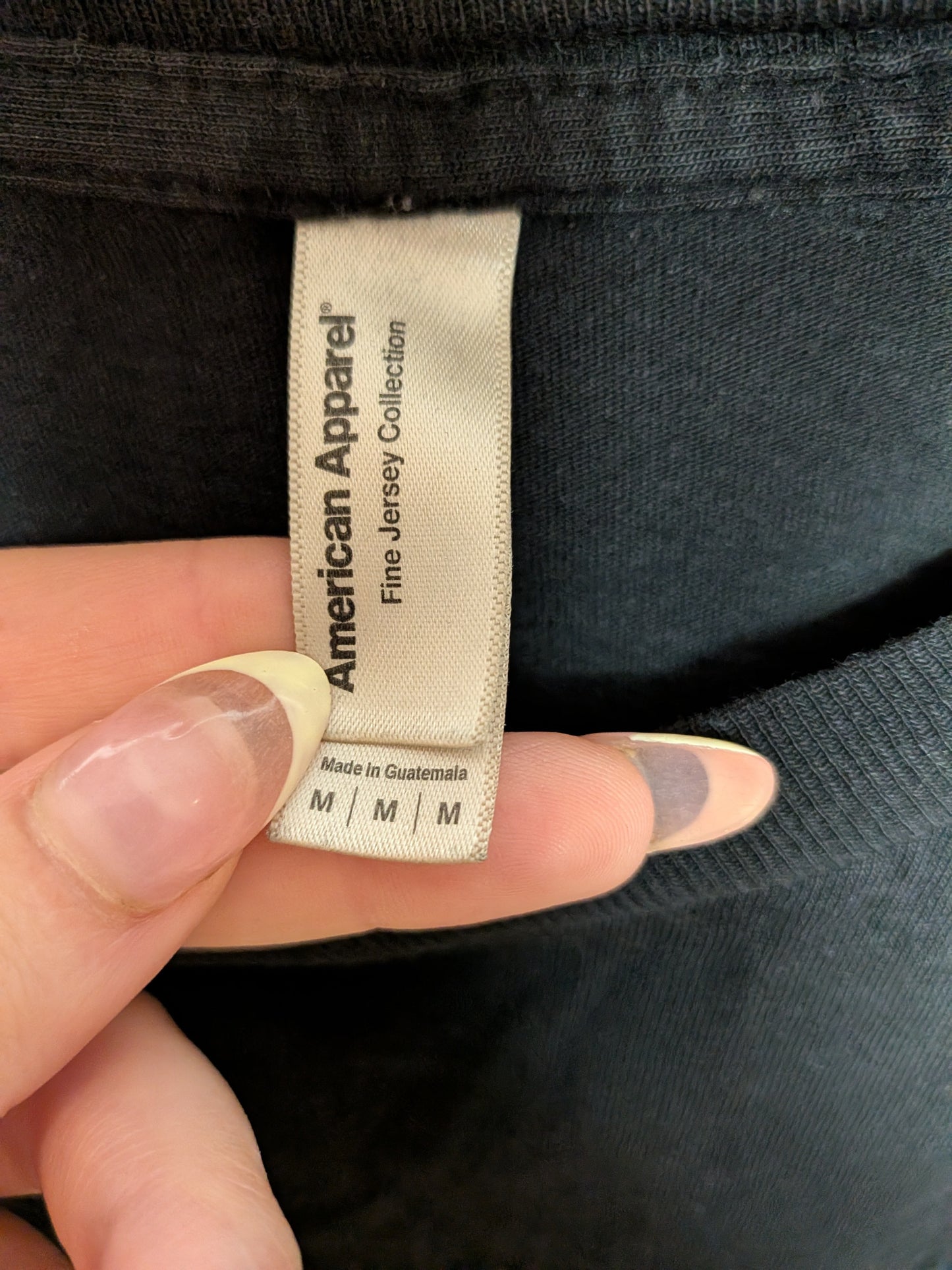 T-shirt noir Bleu Jeans Bleu - American Apparel - M