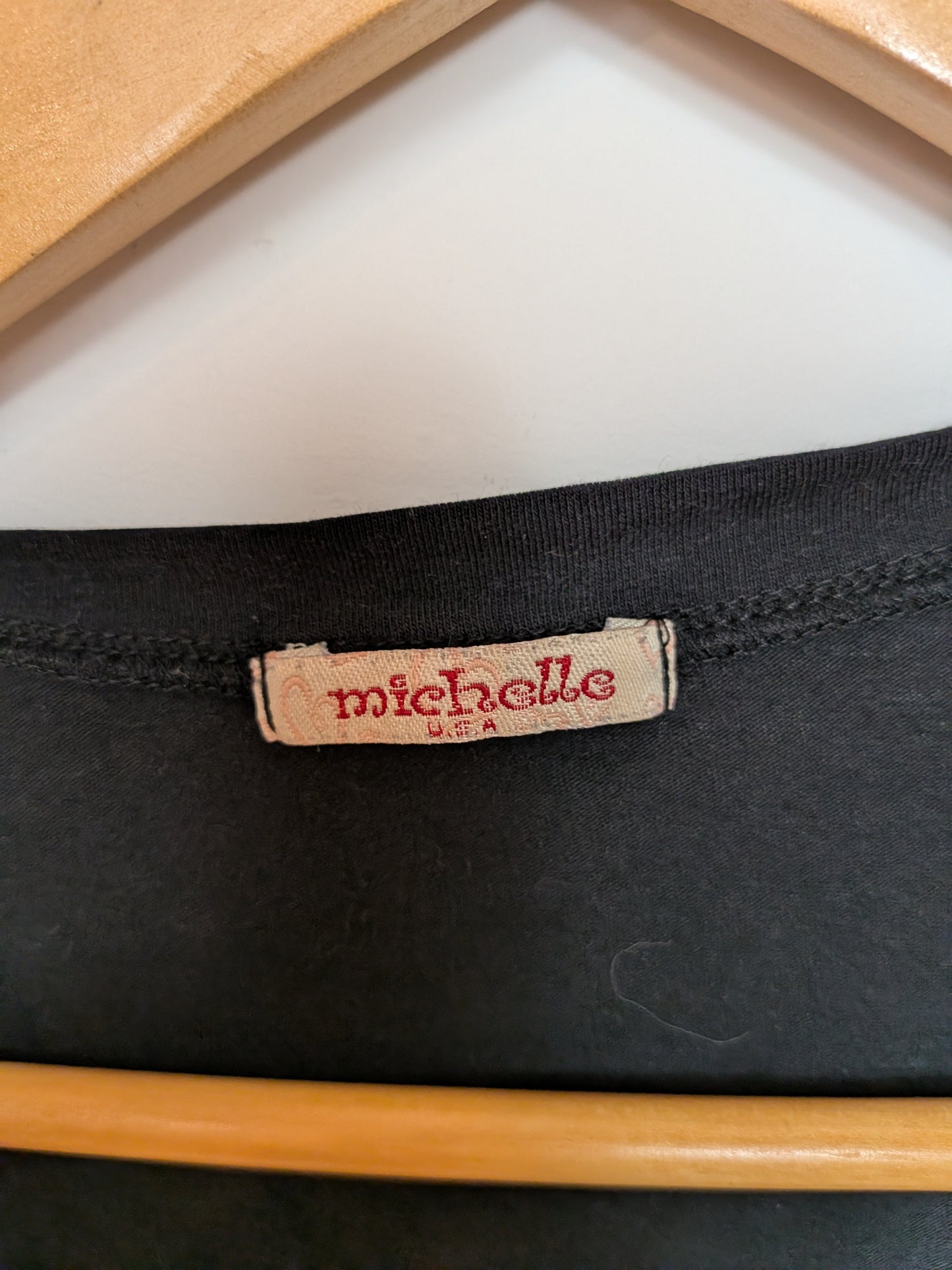 T-shirt col en V plongeant noir - michelle - Taille manquante
