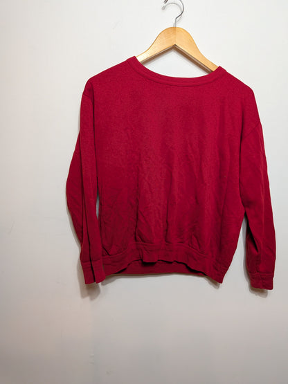 Sweatshirt col rond molletonné rouge - Inconnu - Taille manquante