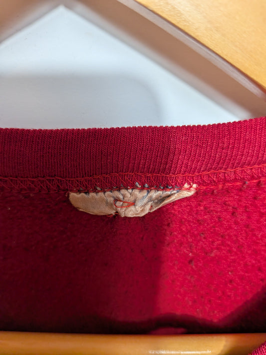 Sweatshirt col rond molletonné rouge - Inconnu - Taille manquante