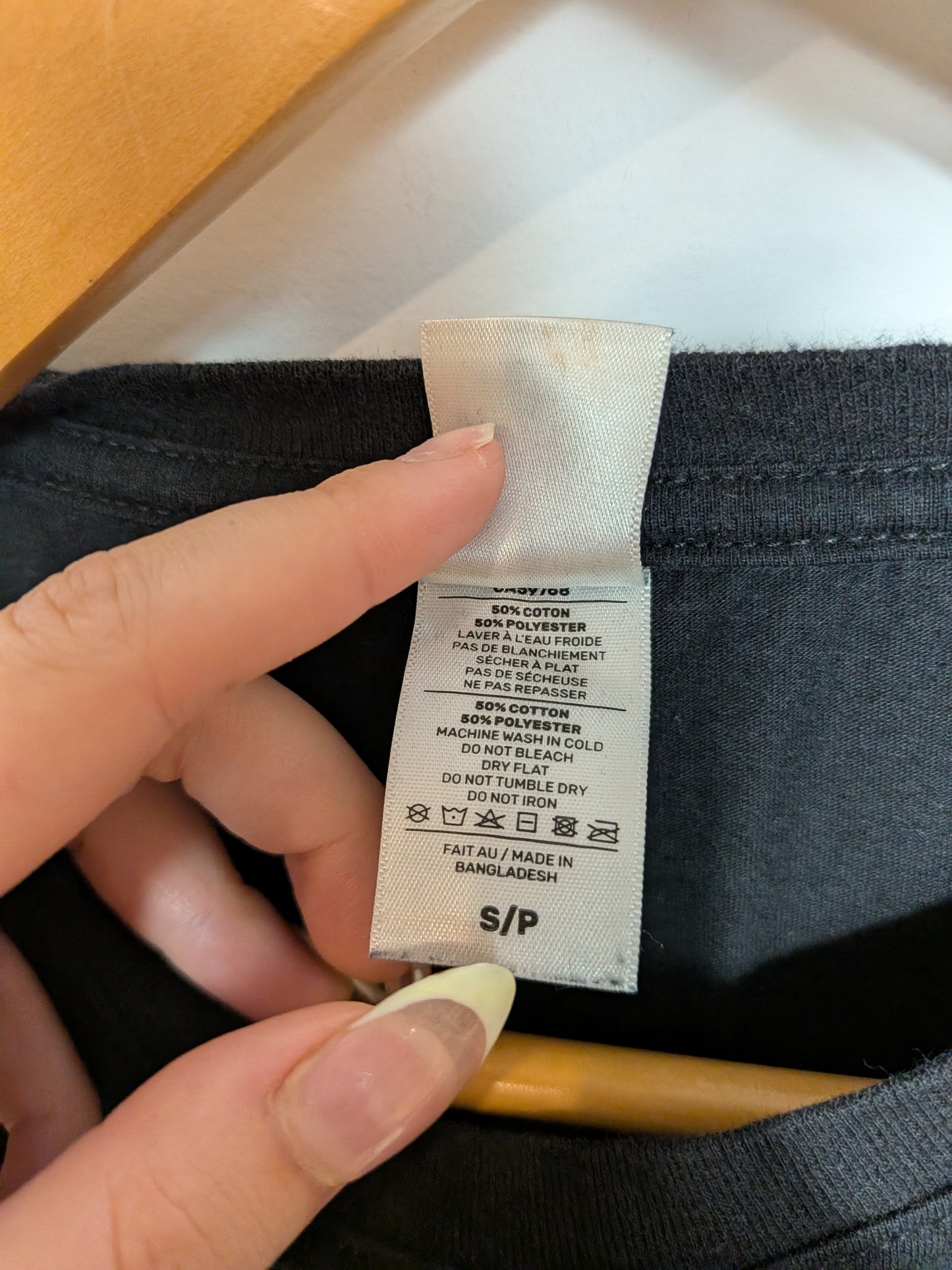 T-shirt noir poche carreaux - Poches & Fils - S