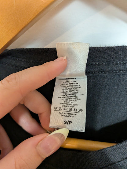T-shirt noir poche carreaux - Poches & Fils - S