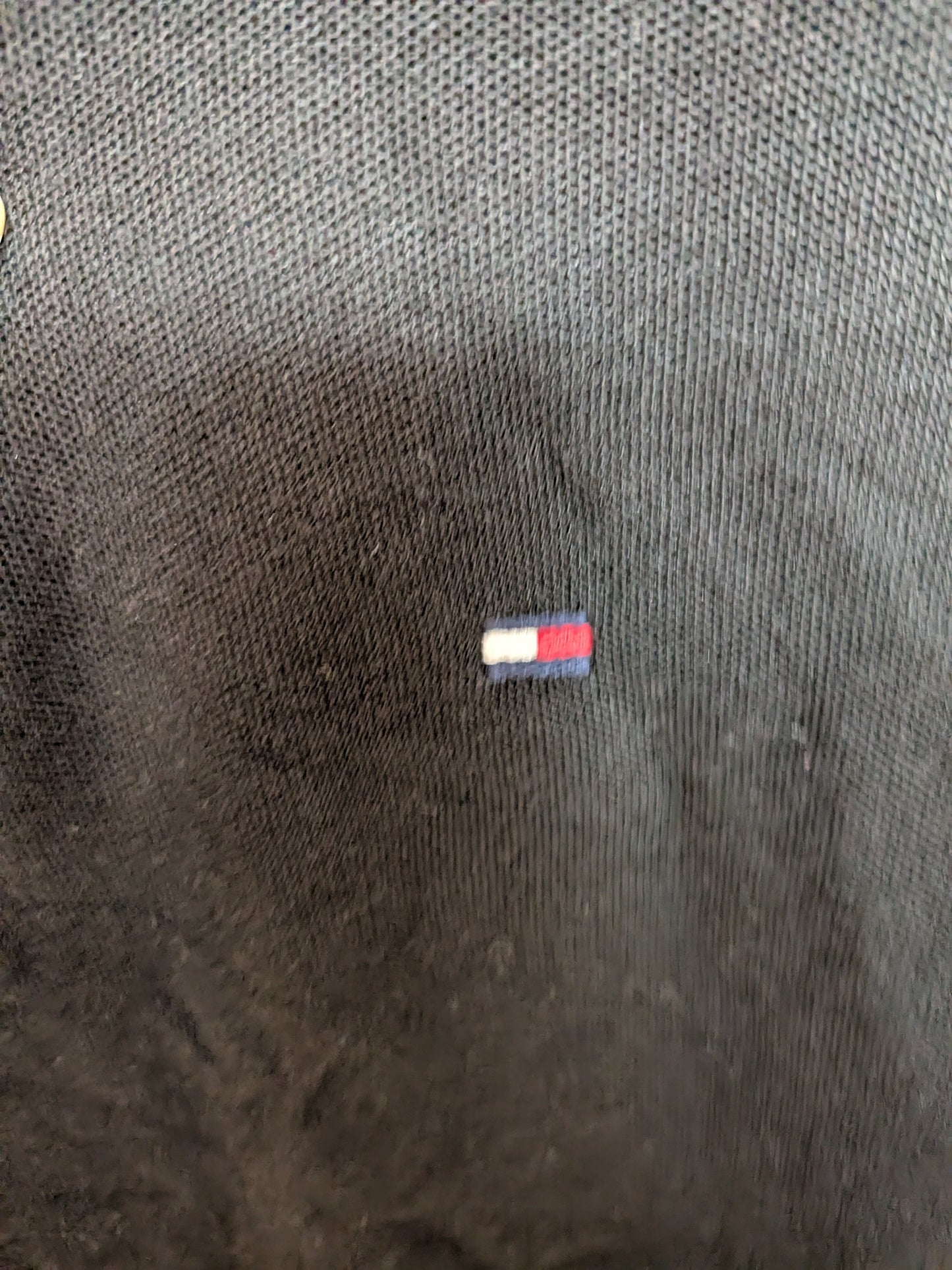 Polo noir détails rayés tricolores - TOMMY HILFIGER - M