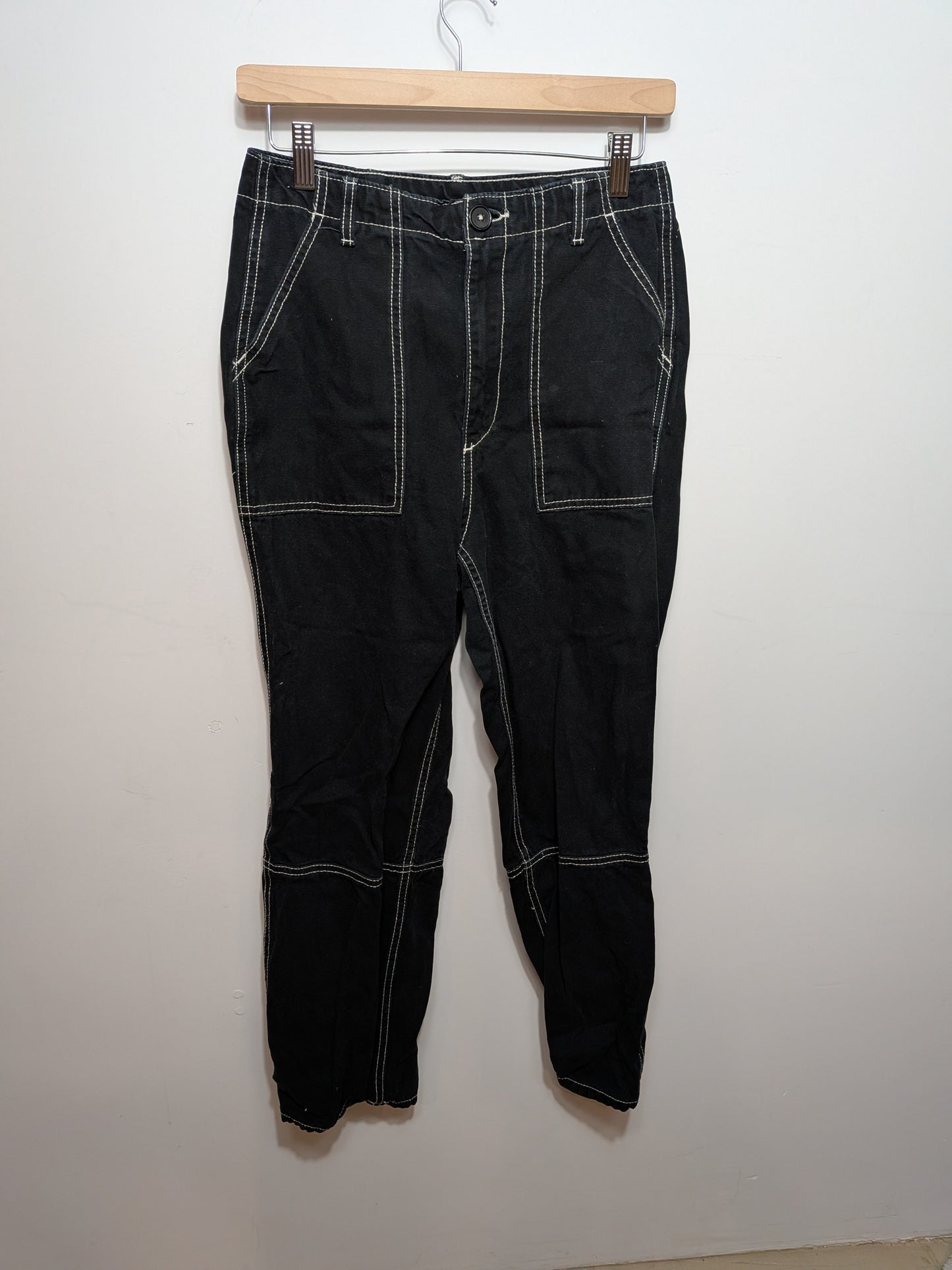 Pantalon cargo surpiqûres blanches contrastées - H&M - 6