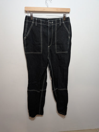 Pantalon cargo surpiqûres blanches contrastées - H&M - 6