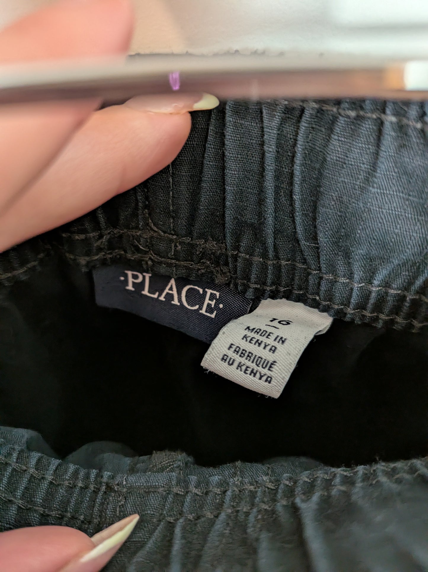 Short cargo noir taille élastique - PLACE - 16