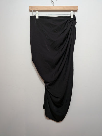Jupe longue drapée asymétrique noire - SHEIN BAE - S