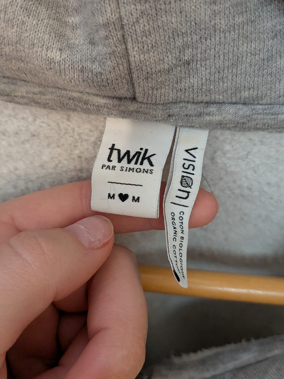 twik Veste zippée molleton gris chiné capuchon Décontracté M