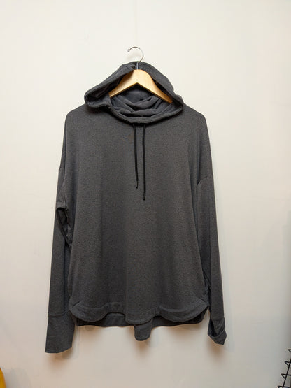 DANSKIN Hoodie col montant anthracite chiné cordon Sport XL