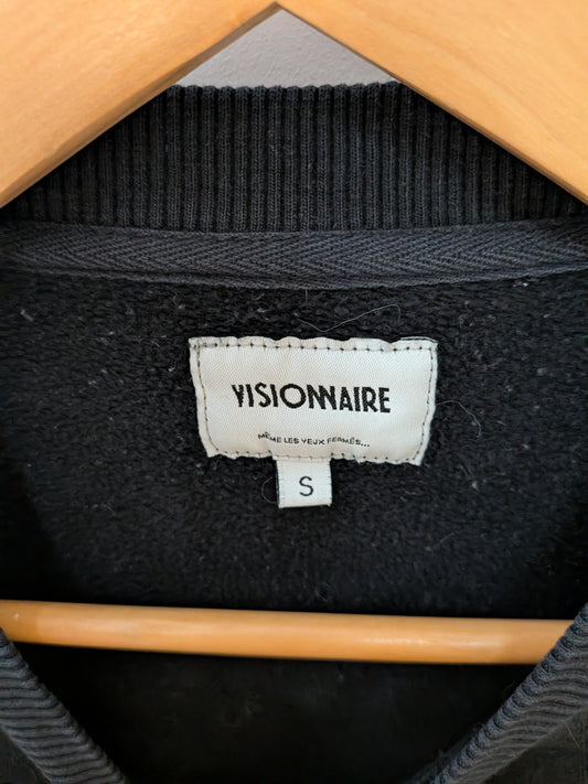 VISIONNAIRE Sweatshirt molleton noir logo graphique Streetwear S