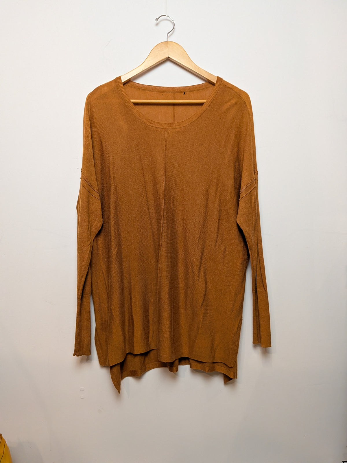 Sans marque Tunique ample caramel couture centrale Bohème "M"