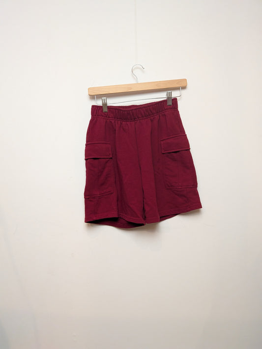 ARDENE Short molleton bourgogne poches cargo Décontracté XS