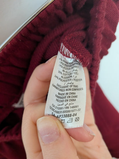 ARDENE Short molleton bourgogne poches cargo Décontracté XS