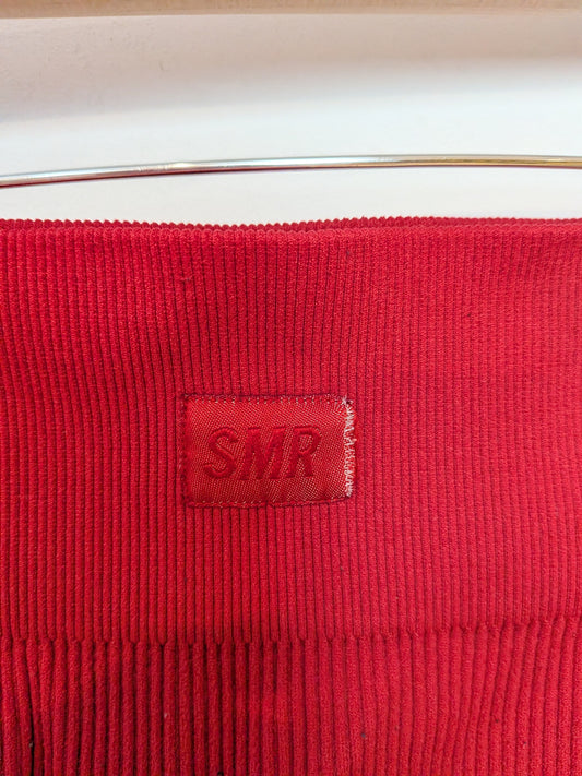 SMR Short cycliste côtelé rouge taille haute Sport "S"