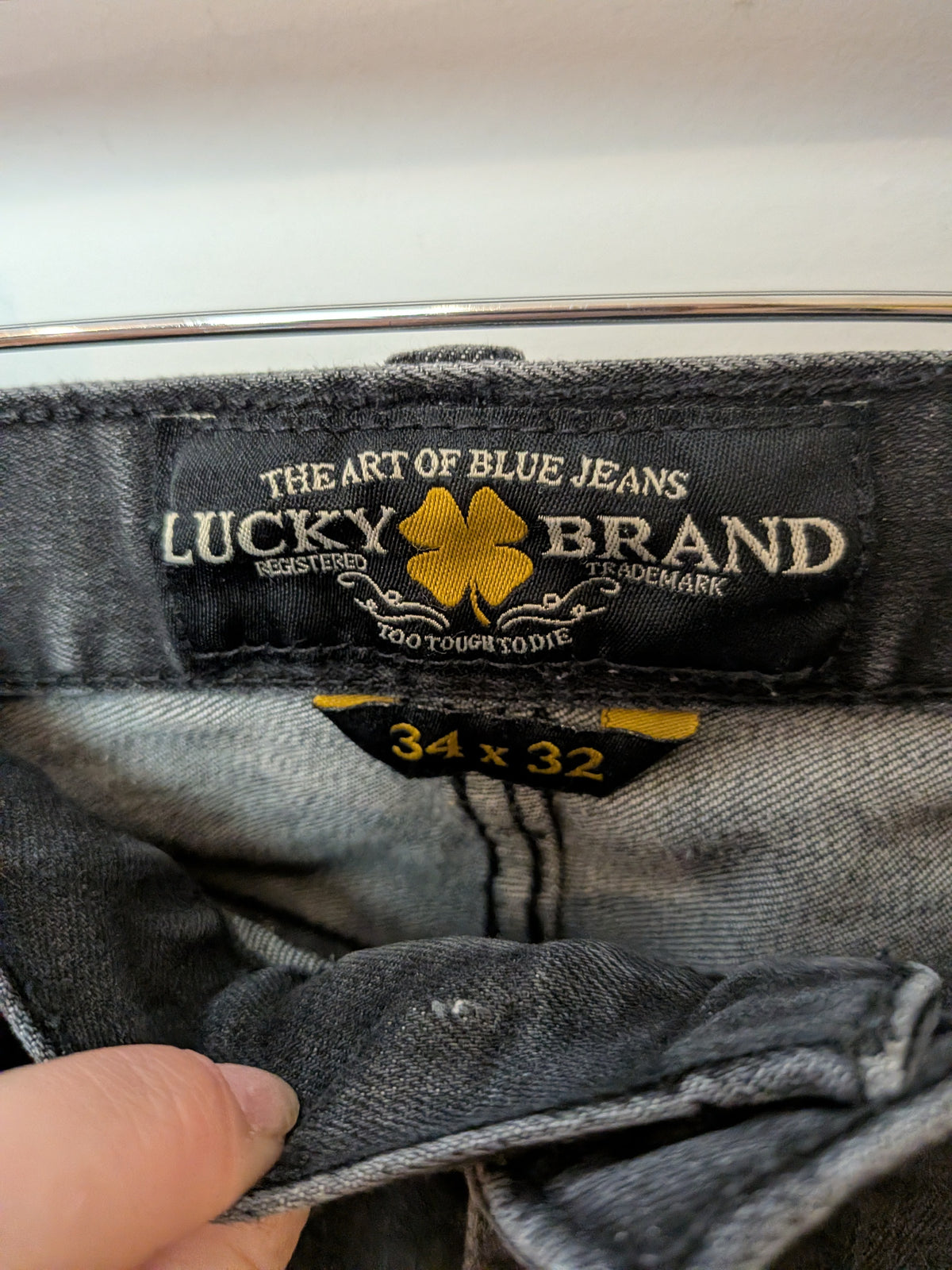 LUCKY BRAND Jeans droit noir délavé 181 Relaxed Straight 34x32