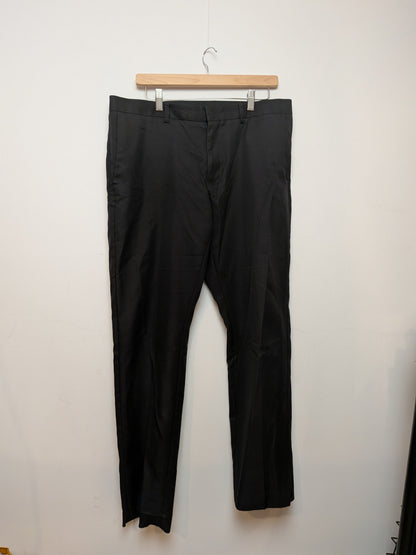 Sans marque Pantalon habillé noir surpiqûres violettes Classique "34x30"