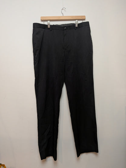 Sans marque Pantalon habillé droit noir infroissable Classique 34x30