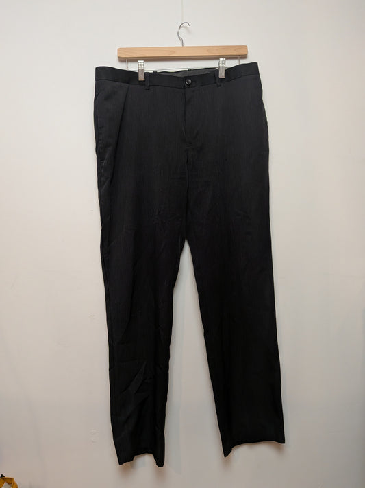 Sans marque Pantalon habillé droit noir infroissable Classique 34x30