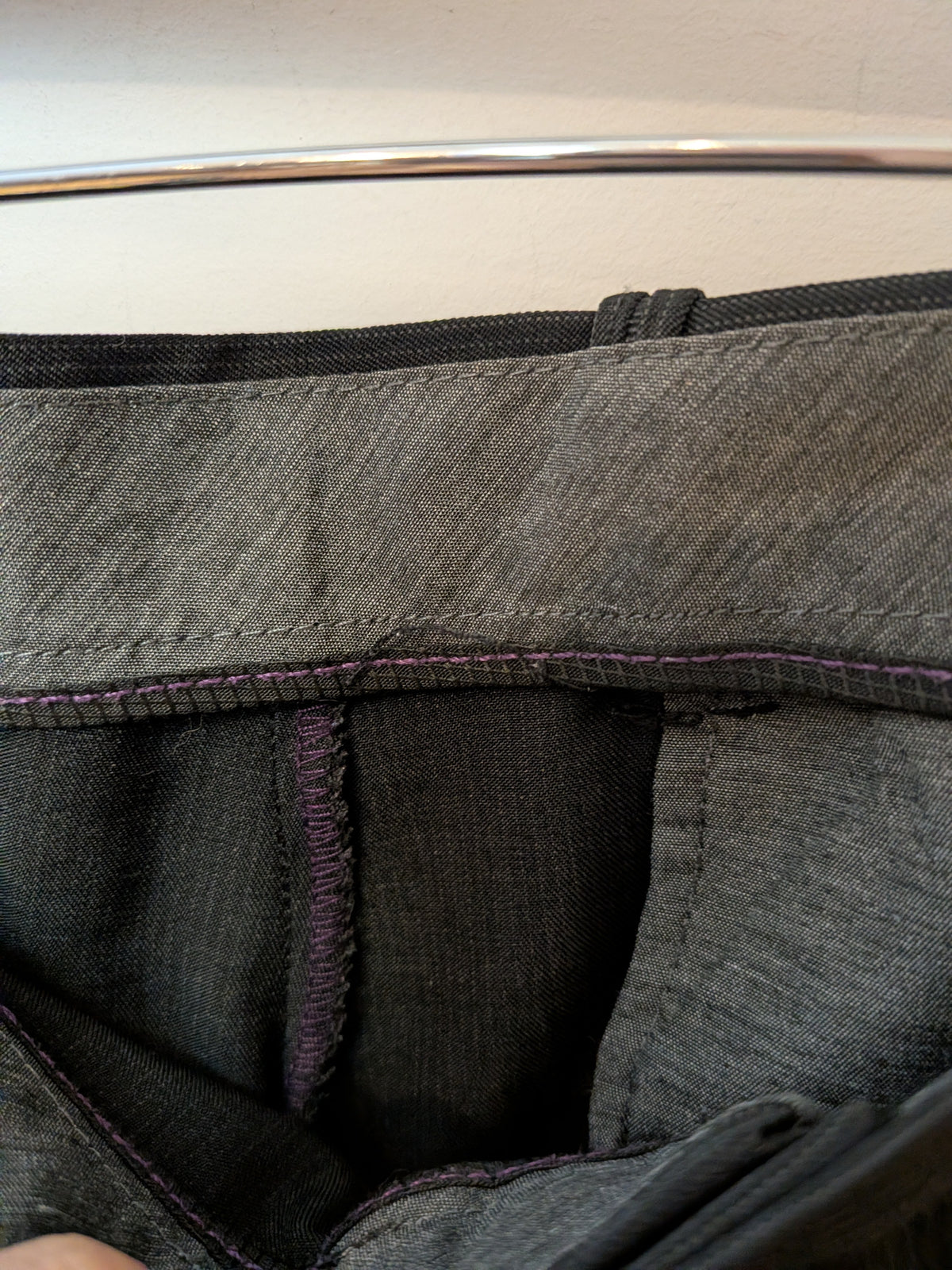 Sans marque Pantalon habillé droit noir infroissable Classique 34x30