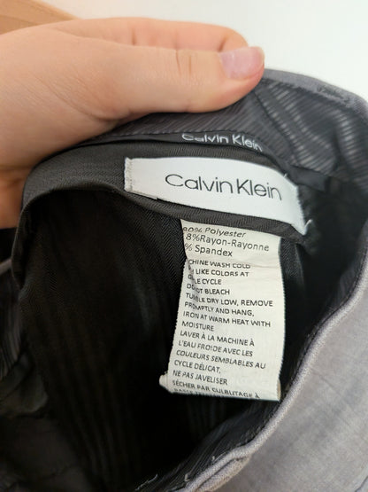 Calvin Klein Pantalon habillé gris à plis pinces Classique "34x30"