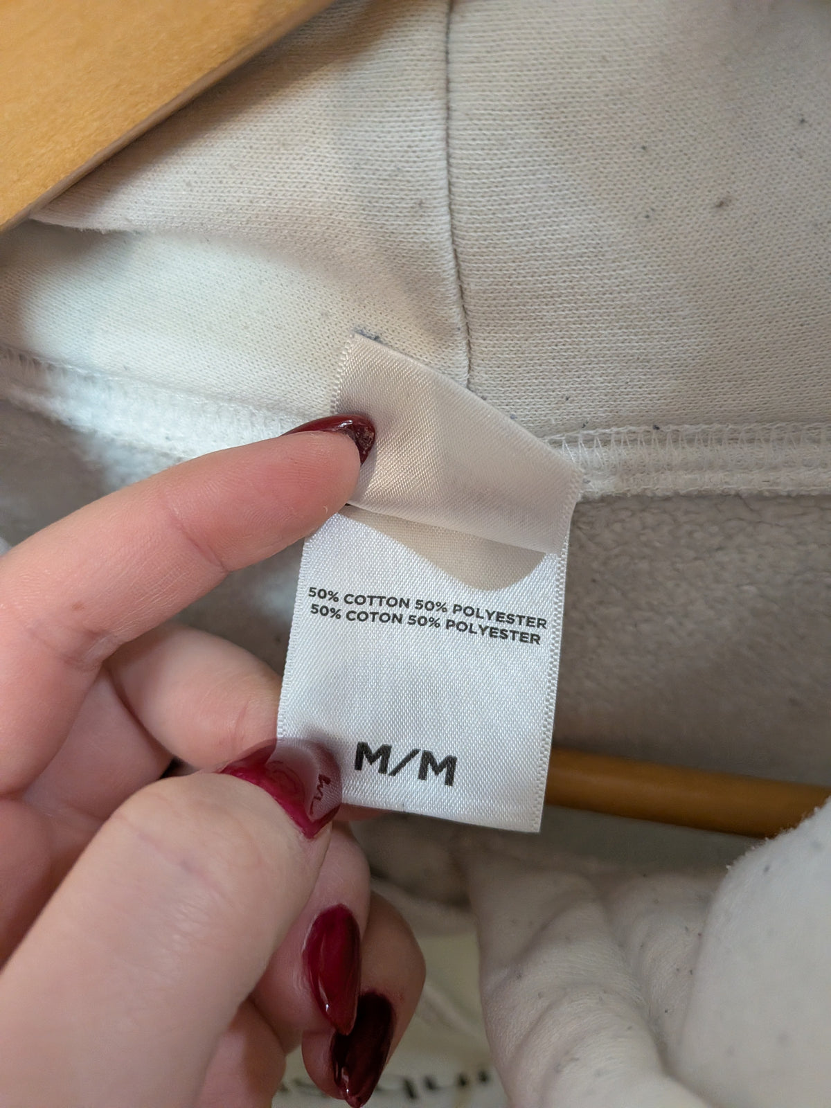 ATC Hoodie molleton blanc cassé texte brodé Streetwear M
