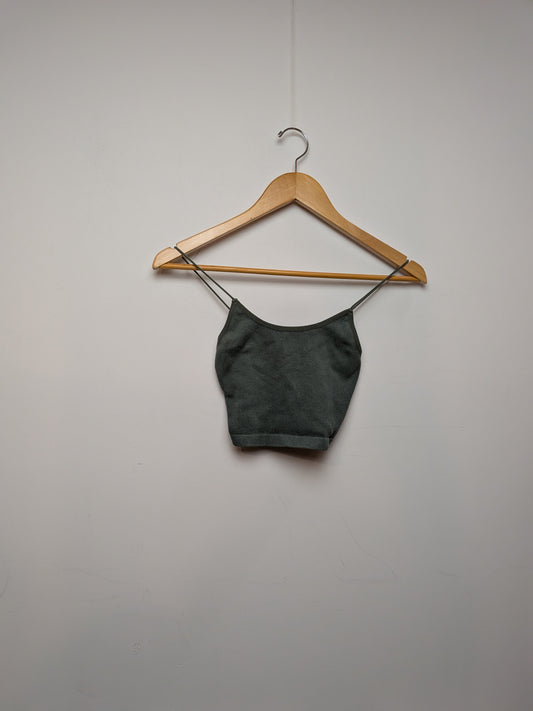 REEFWEAR SOCIETY Camisole courte vert forêt bretelles doubles Bohème S