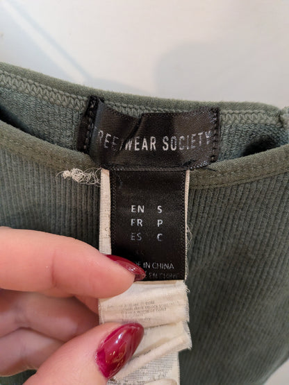 REEFWEAR SOCIETY Camisole courte vert forêt bretelles doubles Bohème S