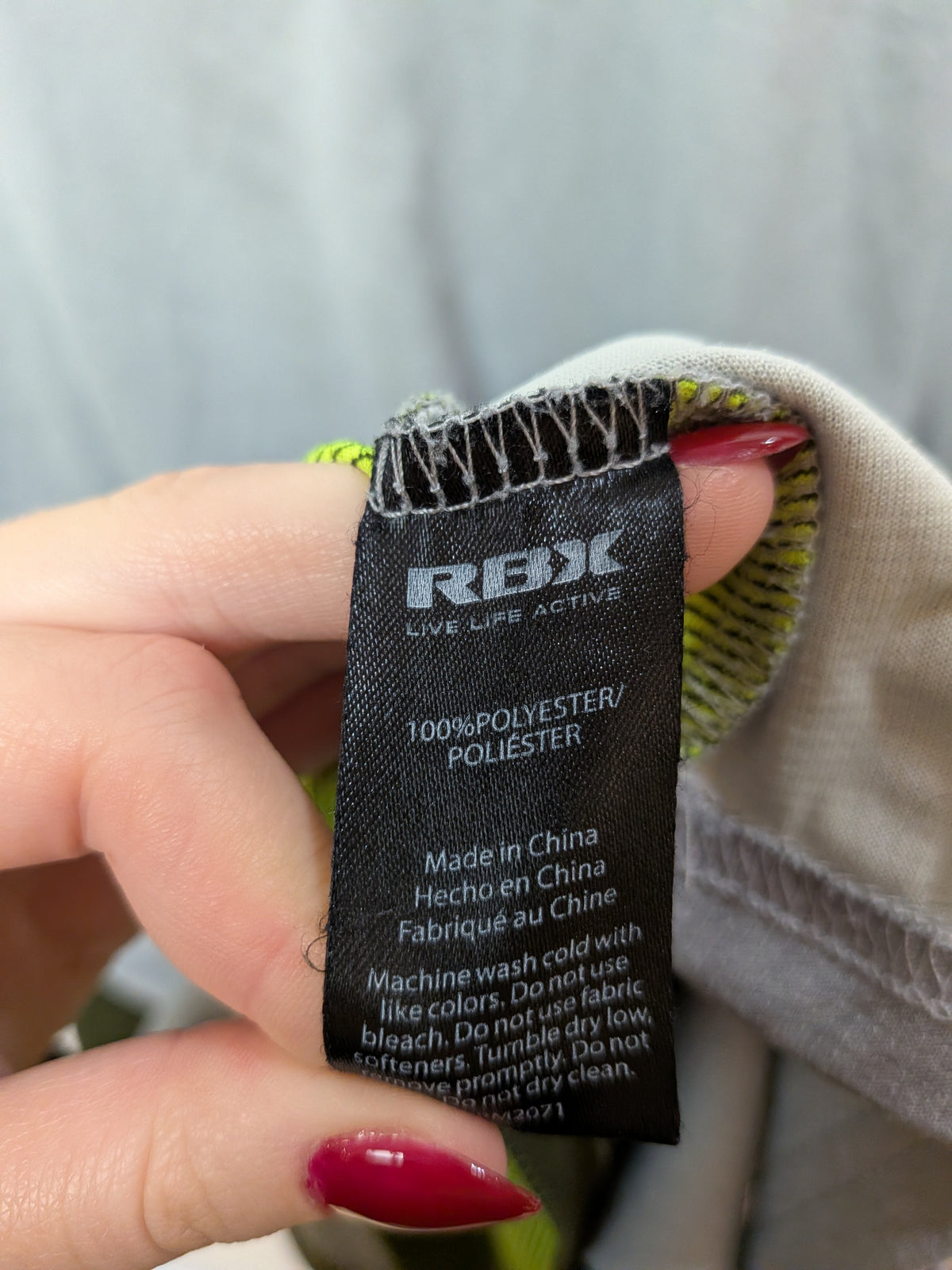 RBX T-shirt technique gris chiné empiècements mesh Sport "L"