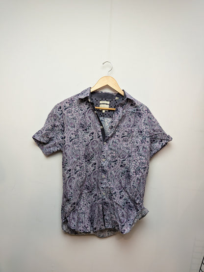 CON.STRUCT Chemise extensible violet imprimé cachemire Rétro L