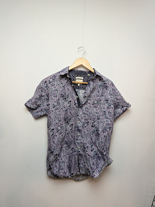 CON.STRUCT Chemise extensible violet imprimé cachemire Rétro L