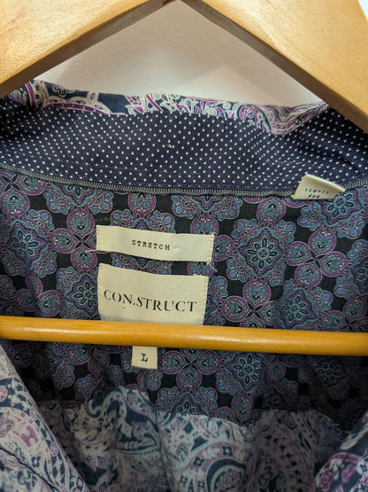 CON.STRUCT Chemise extensible violet imprimé cachemire Rétro L