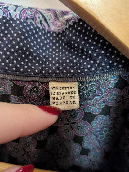 CON.STRUCT Chemise extensible violet imprimé cachemire Rétro L