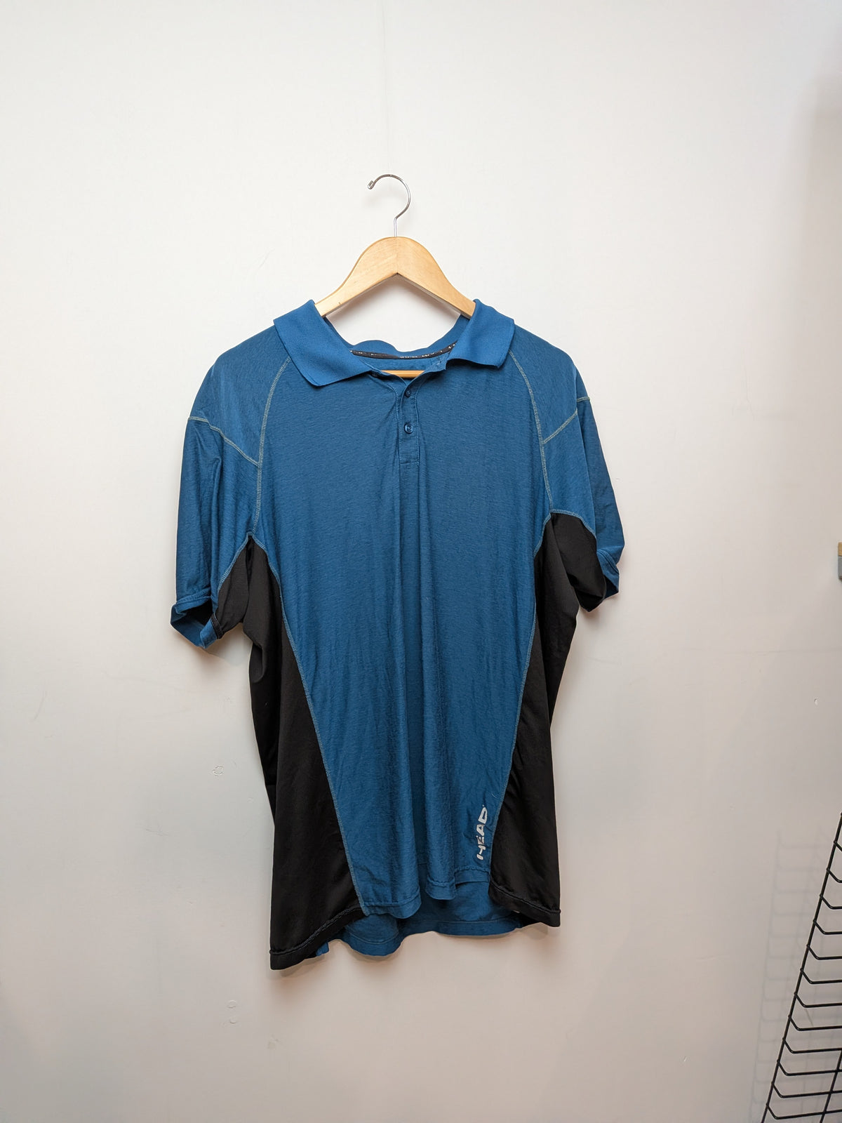 HEAD Polo technique bleu roi empiècements noirs Sport XL/TG