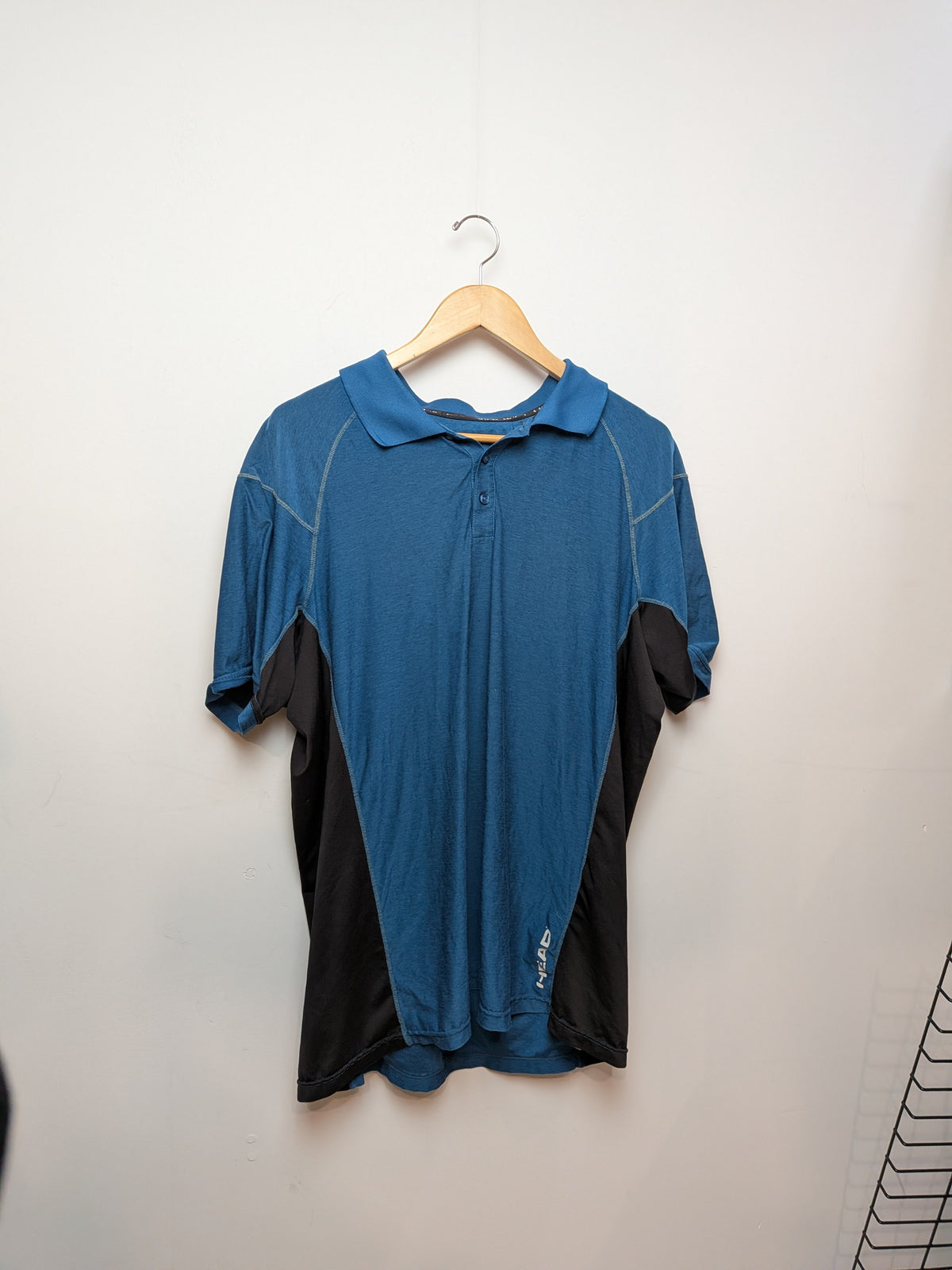 HEAD Polo technique bleu roi empiècements noirs Sport XL/TG