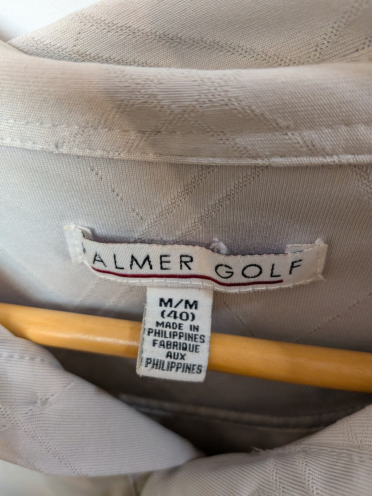 PALMER GOLF Polo texturé gris perle motif losanges Golf M/M