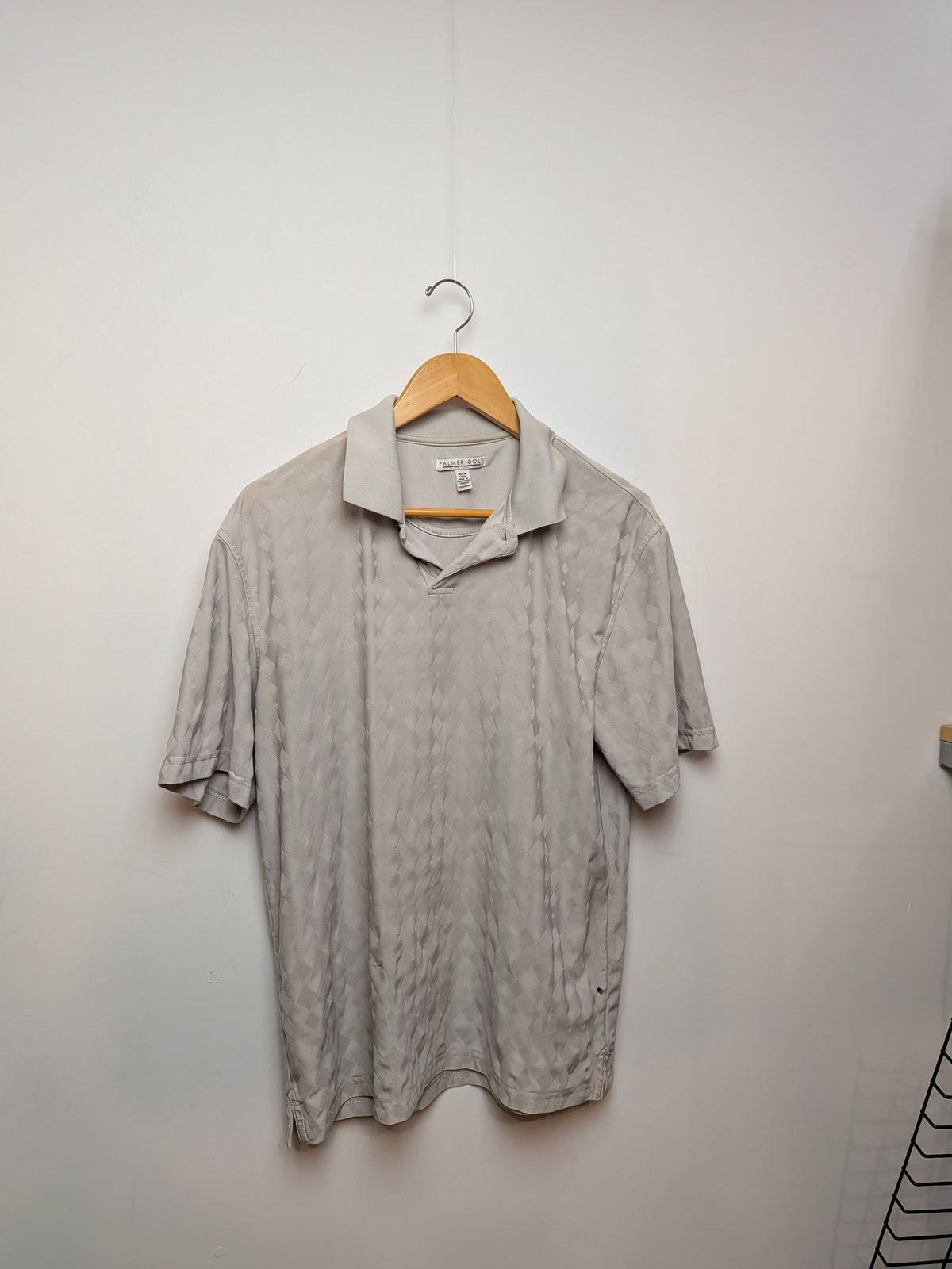 PALMER GOLF Polo texturé blanc cassé motif damier Golf M/M