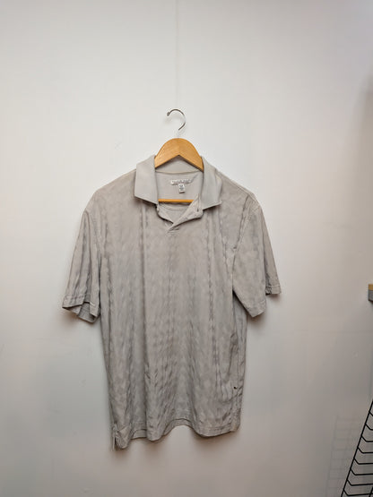 PALMER GOLF Polo texturé blanc cassé motif damier Golf M/M