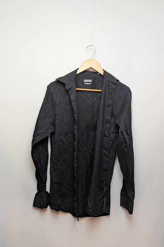 KENNETH COLE REACTION Chemise habillée noir infroissable Coupe Cintrée 15 34-35